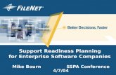 Support Readiness Planning for Enterprise Software Companies Mike Bourn SSPA Conference 4/7/04.