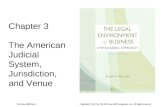 Chapter 3 The American Judicial System, Jurisdiction, and Venue McGraw-Hill/Irwin Copyright © 2011 by The McGraw-Hill Companies, Inc. All rights reserved.