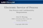 Electronic Service of Process Due Process and Confidentiality Requirements John H. Messing 3900 E. Broadway Blvd., Suite 201 Tucson, AZ 85711 johnmessing@lawonline.biz.
