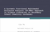 A Systemic Functional Multimodal Discourse Analysis (SF-MDA) Approach to Science Literacies in Secondary School Chemistry textbooks Liu Yu Multimodal Analysis.