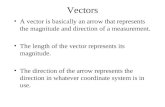 Vectors A vector is basically an arrow that represents the magnitude and direction of a measurement. The length of the vector represents its magnitude.