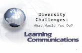 1 Diversity Challenges: What Would You Do?. 2 Learning Objectives Define key terms: diversity, culture and cultural archives Identify their personal cultural.