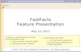 Slide 1 FastFacts Feature Presentation May 10, 2012 To dial in, use this phone number and participant code… Phone number: 888-651-5908 Participant code:
