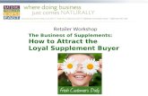 Retailer Workshop The Business of Supplements: How to Attract the Loyal Supplement Buyer.