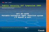 CRTI-06-187TD Portable biological agent detection system J-F Gravel & coll. Public Security S&T Symposium 2009.