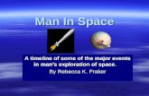 Man In Space A timeline of some of the major events in mans exploration of space. By Rebecca K. Fraker.
