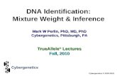 DNA Identification: Mixture Weight & Inference Cybergenetics © 2003-2010 Mark W Perlin, PhD, MD, PhD Cybergenetics, Pittsburgh, PA TrueAllele ® Lectures.