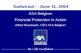 Suduiraut - June 11, 2004 AXA Belgium Financial Protection in Action Alfred Bouckaert, CEO AXA Belgium.