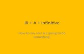 IR + A + Infinitive How to say you are going to do something.