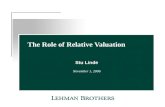 The Role of Relative Valuation Stu Linde November 1, 2006.