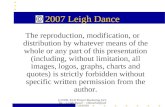 (c)1999, ELD Project Marketing Int'l, Inc. - Leigh Dance - eldmarket@aol.com/001.516.726.543 0 2007 Leigh Dance The reproduction, modification, or distribution.
