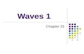 Waves 1 Chapter 25. Vocabulary Wave Vibratory disturbance that propagates (moves) through a medium Pulse Single disturbance Medium Material through which.