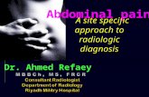 A site specific approach to radiologic diagnosis A site specific approach to radiologic diagnosis Dr. Ahmed Refaey Abdominal pain.
