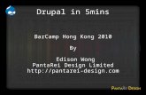 Drupal in 5mins BarCamp Hong Kong 2010 By Edison Wong PantaRei Design Limited .