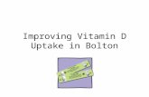 Improving Vitamin D Uptake in Bolton. Conclusions Increased uptake of vitamin supplements should be encouraged PCTs should think best how to promote.