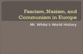 Mr. Whites World History. After this section, we should be able to: Explain how fascism and Nazism grew in power in Europe Explain how communist leaders.