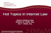 Hot Topics in Internet Law Jeanne Hamburg, Esq. Bradford W. Muller, Esq. Erin T. Welsh, Esq. The material provided herein is for informational purposes.