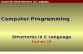 Lecture 19: Using structures in C Language Computer Programming Structures in C Language Lecture 19.