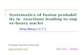 Systematics of fusion probability in reactions leading to super-heavy nuclei Ning Wang ( ) Guangxi Normal University  2011 Dec., Beijing.