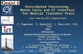 Maria Grazia Pia, INFN Genova Distributed Processing, Monte Carlo and CT interface for Medical Treatment Plans F. Foppiano 3, S. Guatelli 2, J. Moscicki.
