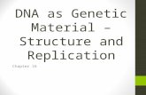DNA as Genetic Material – Structure and Replication Chapter 16.