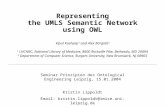 Representing the UMLS Semantic Network using OWL Vipul Kashyap 1 and Alex Borgida 2 1 LHCNBC, National Library of Medicine, 8600 Rockville Pike, Bethesda,