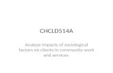 CHCLD514A Analyse impacts of sociological factors on clients in community work and services.