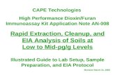 CAPE Technologies High Performance Dioxin/Furan Immunoassay Kit Application Note AN-008 Rapid Extraction, Cleanup, and EIA Analysis of Soils at Low to.