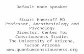 Default mode speaker Stuart Hameroff MD Professor, Anesthesiology and Psychology Director, Center for Consciousness Studies The University of Arizona,