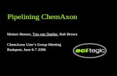 Pipelining ChemAxon Moises Hassan, Ton van Daelen, Rob Brown ChemAxon Users Group Meeting Budapest, June 6-7 2006.