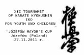 XII TOURNAMET OF KARATE KYOKUSHIN IKO FOR YOUTH AND CHILDREN JÓZEFÓW MAYOR'S CUP Józefów (Poland) 27.11.2011 r.