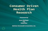 Consumer Driven Health Plan Research Presented by: Anne Elmlinger and Greg Kline Mathew Greenwald & Associates, Inc.