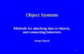 1 Object Systems Methods for attaching data to objects, and connecting behaviors Doug Church.