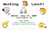 Working Lunch! NACAA: July 17, 2007 Grand Rapids, MI Dave Beede Dept. Animal Science Michigan State University.