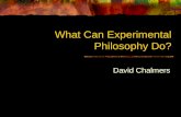 What Can Experimental Philosophy Do? David Chalmers.