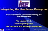 June 28-29, 2005IHE Interoperability Workshop 1 Integrating the Healthcare Enterprise Cross-enterprise Document Sharing for Imaging (XDS-I) Rita Noumeir.