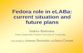 Andrius Blažinskas Fedora role in eLABa: current situation and future plans Senior programmer, Kaunas University of Technology Also thanks to Antanas Štreimikis.