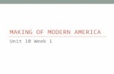 MAKING OF MODERN AMERICA Unit 10 Week 1. Homework for the week Monday Read and Cornell Notes on p.731-733 Tuesday Finish the questions for Ch. 56 from.