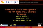 Because good research needs good data Funded by: Research Data Management: The UK National Change Program Kevin Ashley Director, DCC director@dcc.ac.uk.