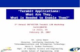 Terabit Applications: What Are They, What is Needed to Enable Them? " 3 rd Annual ON*VECTOR Terabit LAN Workshop Calit2@UCSD La Jolla, CA February 28,