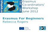 Event Title Name Erasmus Co-ordinators Workshop June 2012 Erasmus For Beginners Rebecca Rogers.