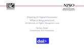Preparing for Digital Preservation What is being preserved: Identification and Rights Management issues Norman Paskin International DOI Foundation doi>