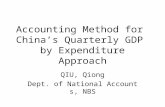 Accounting Method for Chinas Quarterly GDP by Expenditure Approach QIU, Qiong Dept. of National Accounts, NBS.