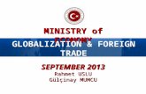 MINISTRY of ECONOMY GLOBALIZATION & FOREIGN TRADE SEPTEMBER 2013 Rahmet USLU Gülçinay MUMCU.