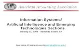Information Systems/ Artificial Intelligence and Emerging Technologies Sections January 11, 2008 – Redondo Beach, CA Sue Haka, President-elect (suehaka@msu.edu.