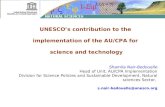 UNESCOs contribution to the implementation of the AU/CPA for science and technology Shamila Nair-Bedouelle Head of Unit, AU/CPA Implementation Division.