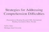 Strategies for Addressing Comprehension Difficulties Presentation at Reading Research 2004, International Reading Association, Reno, Nevada Nell K. Duke.