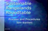 July 24, 2001 Sustainable Rangelands Roundtable Process and Procedures Tom Bartlett.