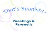 Greetings & Farewells. Greetings In Spanish, you say Hola to say Hello ¡Hola! And to say How are you?, we say ¿Qué tal?