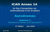 February 14ICAO Annex 14 Training Course1 ICAO Annex 14 to the Convention on International Civil Aviation Aerodromes Volume 1 Aerodrome Design and Operations.